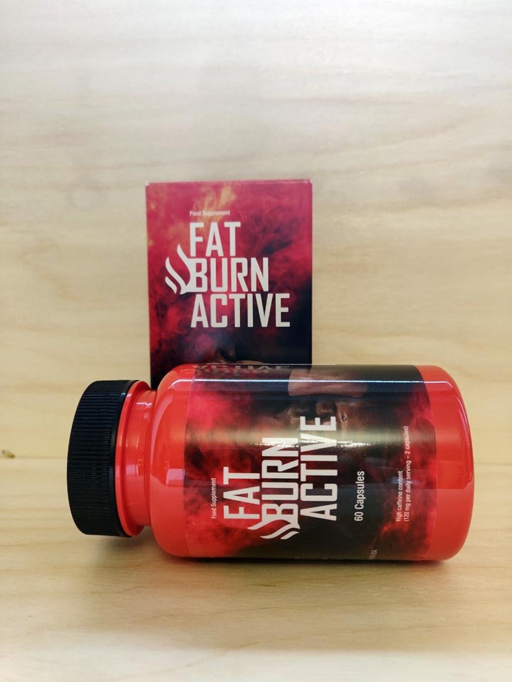 envase de suplemento con su caja de color negro y rojo con letras blancas.