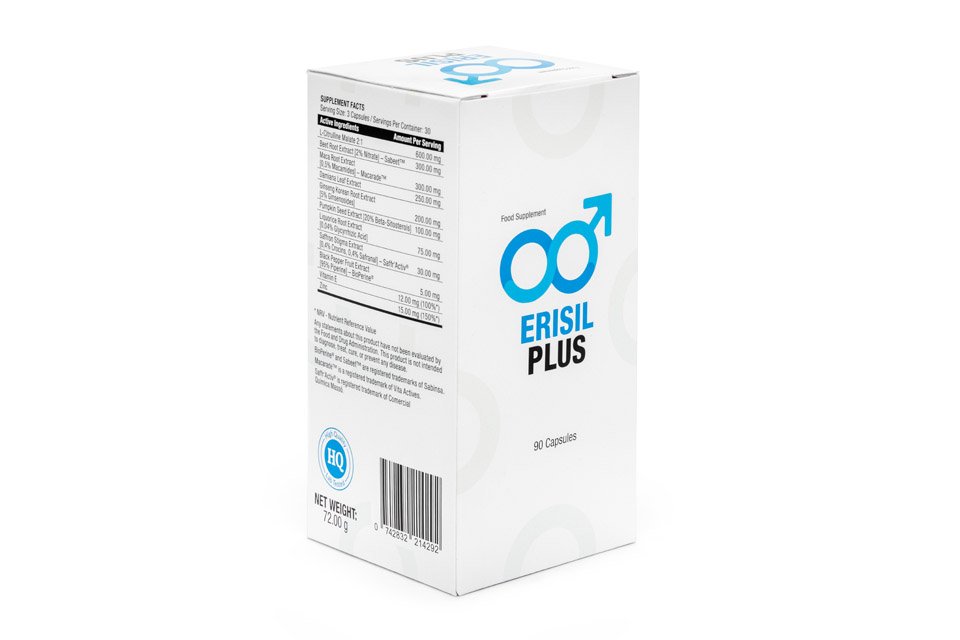 caja de suplemento blanca  con letras negras y azules